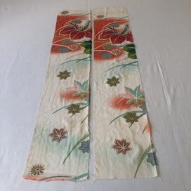Listing 13 of 19 for Vintage Decorative Silk Fabric PIeces X2