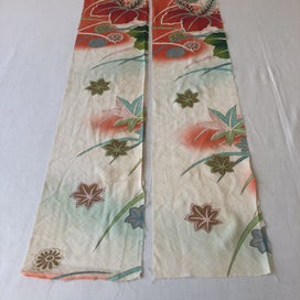 Listing 14 of 19 for Vintage Decorative Silk Fabric PIeces X2