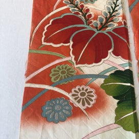 Listing 15 of 19 for Vintage Decorative Silk Fabric PIeces X2