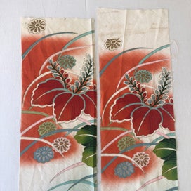 Listing 18 of 19 for Vintage Decorative Silk Fabric PIeces X2