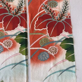 Listing 19 of 19 for Vintage Decorative Silk Fabric PIeces X2