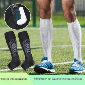 Listing 3 of 5 for Elosung Xl White A Pair Compression Sports Calf Sleeves With Silicone Shock Abso