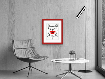 Listing 2 of 20 for The Red & Blue Story No 3 | Vintage Wall Art | Framed Print 1/20