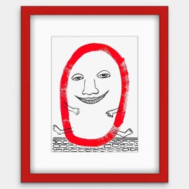 Listing 4 of 20 for The Red & Blue Story No 3 | Vintage Wall Art | Framed Print 1/20