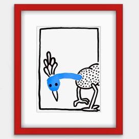 Listing 3 of 20 for The Red & Blue Story No 3 | Vintage Wall Art | Framed Print 1/20