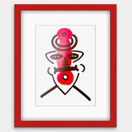 Listing 8 of 20 for The Red & Blue Story No 3 | Vintage Wall Art | Framed Print 1/20