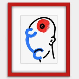 Listing 11 of 20 for The Red & Blue Story No 3 | Vintage Wall Art | Framed Print 1/20