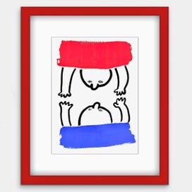 Listing 15 of 20 for The Red & Blue Story No 3 | Vintage Wall Art | Framed Print 1/20
