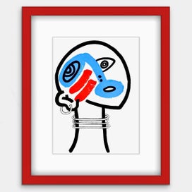 Listing 16 of 20 for The Red & Blue Story No 3 | Vintage Wall Art | Framed Print 1/20