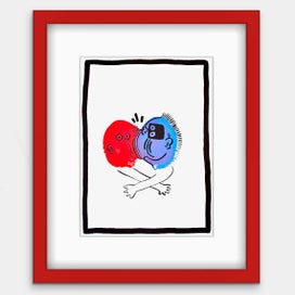 Listing 18 of 20 for The Red & Blue Story No 3 | Vintage Wall Art | Framed Print 1/20