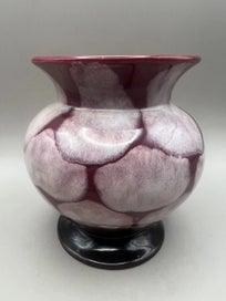 Listing 1 of 4 for West German Pottery Bay Keramik Burgundy & Pink Drip Glaze Vase 560-12