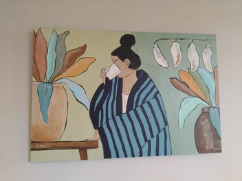 Listing 4 of 7 for Coffee break - large original by kiwi artist