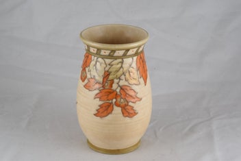 Listing 1 of 4 for Charlotte Rhead Vase - Oak Leaves