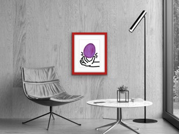 Listing 2 of 20 for The Red & Blue Story No 20 | Vintage Wall Art | Framed Print 1/20