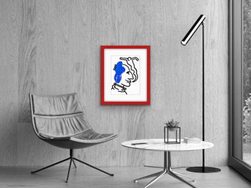 Listing 2 of 20 for The Red & Blue Story No 6 | Vintage Wall Art | Framed Print 1/20