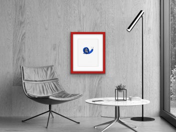 Listing 2 of 20 for The Red & Blue Story No 10 | Vintage Wall Art | Framed Print 1/20