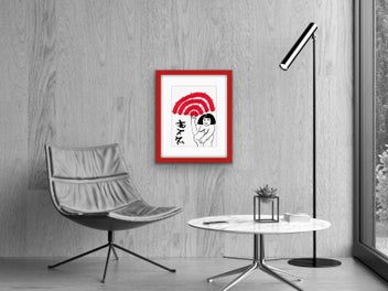 Listing 2 of 20 for The Red & Blue Story No 7 | Vintage Wall Art | Framed Print 1/20