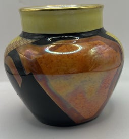 Listing 4 of 6 for Rare Art Deco Carlton Ware Shape 467 Squat Vase - Pattern 3655 "Jazz Stitch"