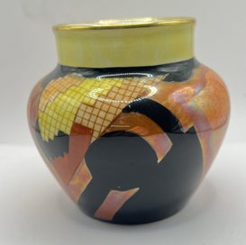 Listing 1 of 6 for Rare Art Deco Carlton Ware Shape 467 Squat Vase - Pattern 3655 "Jazz Stitch"