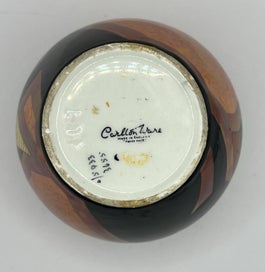 Listing 6 of 6 for Rare Art Deco Carlton Ware Shape 467 Squat Vase - Pattern 3655 "Jazz Stitch"