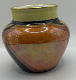 Listing 2 of 6 for Rare Art Deco Carlton Ware Shape 467 Squat Vase - Pattern 3655 "Jazz Stitch"