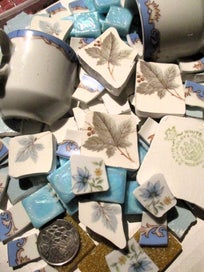 Listing 3 of 4 for MOSAICS~ CHUNKY MIX~ "Florals,Blue & Aqua!"~ Hand Cut Porcelain & Tile Mix!