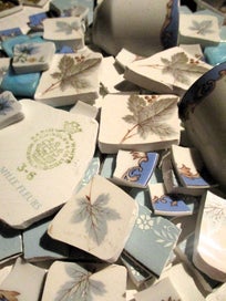 Listing 2 of 4 for MOSAICS~ CHUNKY MIX~ "Florals,Blue & Aqua!"~ Hand Cut Porcelain & Tile Mix!