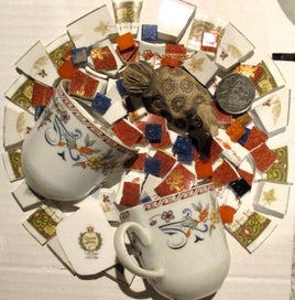 Listing 1 of 3 for MOSAICS~ "Little Pottery Bird & Her Mix of~" Hand Cut Porcelain & Tile Mix!
