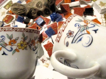 Listing 2 of 3 for MOSAICS~ "Little Pottery Bird & Her Mix of~" Hand Cut Porcelain & Tile Mix!