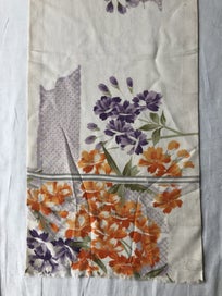 Listing 2 of 20 for Vintage Japanese Silk Floral Fabric Piece Old Obi Panel