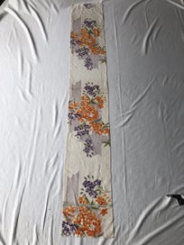 Listing 10 of 20 for Vintage Japanese Silk Floral Fabric Piece Old Obi Panel