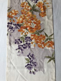 Listing 12 of 20 for Vintage Japanese Silk Floral Fabric Piece Old Obi Panel
