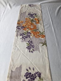 Listing 9 of 20 for Vintage Japanese Silk Floral Fabric Piece Old Obi Panel
