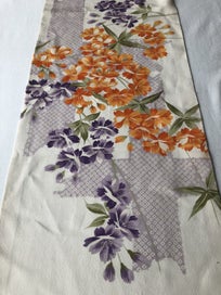 Listing 19 of 20 for Vintage Japanese Silk Floral Fabric Piece Old Obi Panel