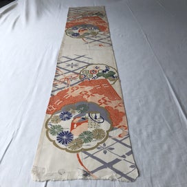 Listing 2 of 19 for Vintage Japanese Silk Fabric Piece Old Textile Obi Panel
