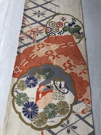 Listing 7 of 19 for Vintage Japanese Silk Fabric Piece Old Textile Obi Panel