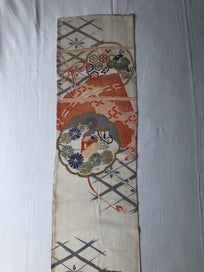 Listing 8 of 19 for Vintage Japanese Silk Fabric Piece Old Textile Obi Panel