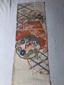 Listing 9 of 19 for Vintage Japanese Silk Fabric Piece Old Textile Obi Panel