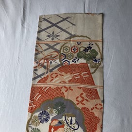 Listing 11 of 19 for Vintage Japanese Silk Fabric Piece Old Textile Obi Panel