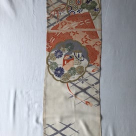 Listing 15 of 19 for Vintage Japanese Silk Fabric Piece Old Textile Obi Panel