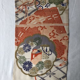 Listing 13 of 19 for Vintage Japanese Silk Fabric Piece Old Textile Obi Panel