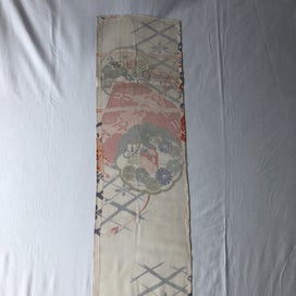 Listing 18 of 19 for Vintage Japanese Silk Fabric Piece Old Textile Obi Panel
