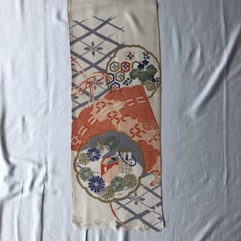 Listing 16 of 19 for Vintage Japanese Silk Fabric Piece Old Textile Obi Panel