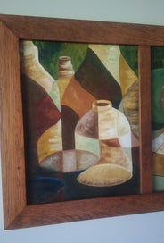 Listing 5 of 12 for +++ WELL-EXECUTED "LORRAINE V. ROONEY - TRIPTYCH" STILL LIFE OIL PAINTING +++