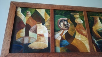 Listing 10 of 12 for +++ WELL-EXECUTED "LORRAINE V. ROONEY - TRIPTYCH" STILL LIFE OIL PAINTING +++