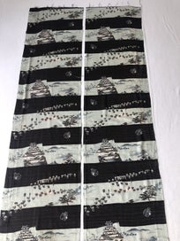 Listing 5 of 12 for Japanese Vintage Oriental Printed Fabric Pieces X2 Old Kimono Panels