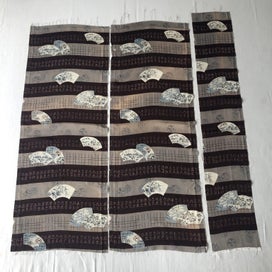 Listing 3 of 17 for Vintage Japanese Fabric Old Printed Silk Kimono Panels X3