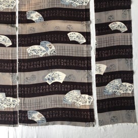 Listing 5 of 17 for Vintage Japanese Fabric Old Printed Silk Kimono Panels X3