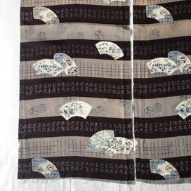 Listing 6 of 17 for Vintage Japanese Fabric Old Printed Silk Kimono Panels X3