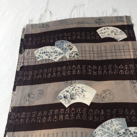 Listing 15 of 17 for Vintage Japanese Fabric Old Printed Silk Kimono Panels X3